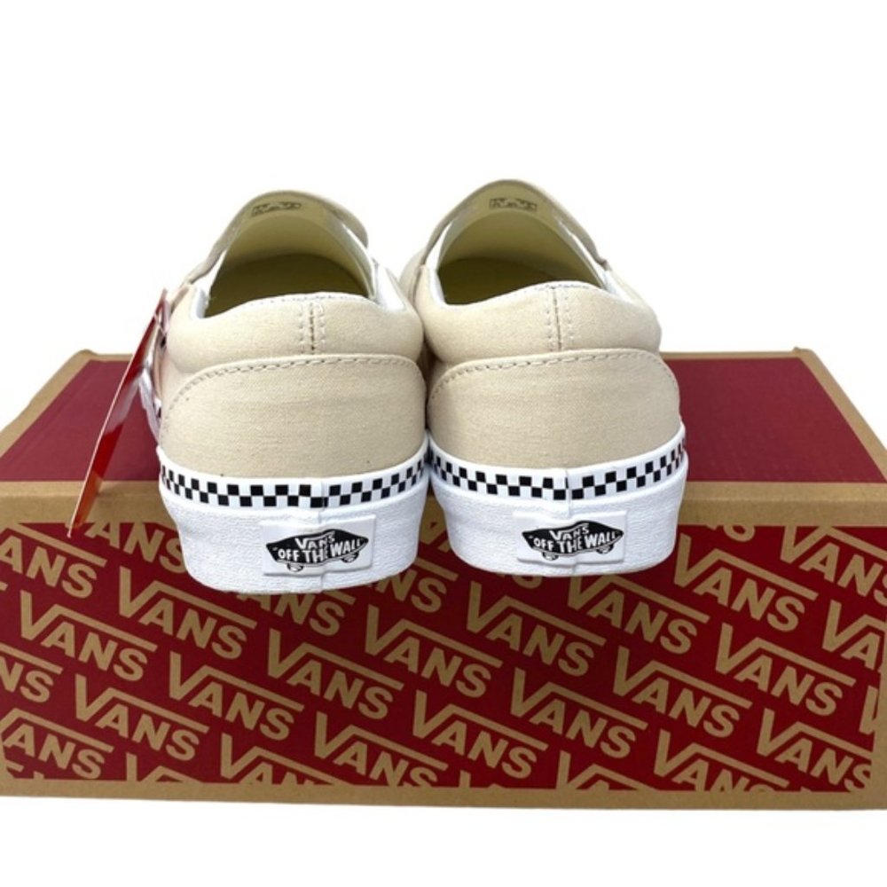VANS Classic Slip On Checkboard Beige Canvas Women's Size Sneakers VN0A5AO8DJR - Picture 8 of 11